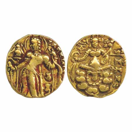 Chandragupta II (c.380-415AD) - Archer type, Gold Dinar, 8.20g, Altekar Class II, Variety 