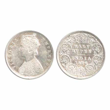 Victoria Empress, Silver ½ Rupee, 1896, Calcutta Mint, A/I/'C' incused, (PR 279). Very Fin