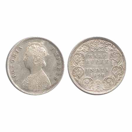 Victoria Empress, Silver ½ Rupee, 1898, Calcutta Mint, A/I/'C' incused (PR 281). Very Fine