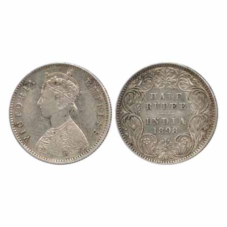 Victoria Empress, Silver ½ Rupee, 1898, Calcutta Mint, A/I/'C' incused (PR 281). Very Fine