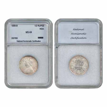 Victoria Empress, Silver ½ Rupee, 1899, Bombay Mint, A/I/'B' incused (inverted) (PR 307), 