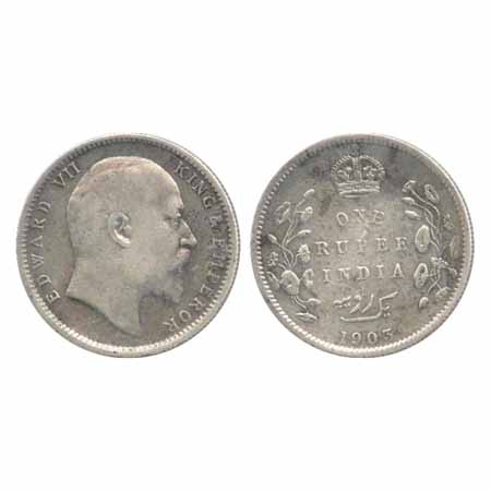Edward VII, Silver, Rupee, 1903, Calcutta Mint, URDU ERROR, 3 diamonds, (Unlisted in Pridm