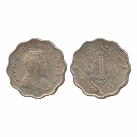 Edward VII, Cupro-Nickel 1 Anna, 1907, Bombay Mint, 'B' incused, (PR 926). A UNC, Rare.