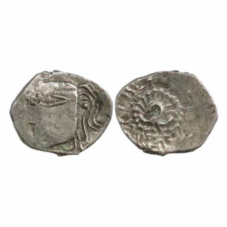 Pushyabhutis (Varddhanas) of Sthaneshwara, Silver Drachm of Harsha (606-647AD) as 'Shiladi