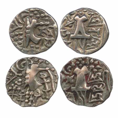 Medieval Kashmir (2), Electrum Dinaras of Karkota Dynasty, kings 'Namvi' and Vigrahaditya,