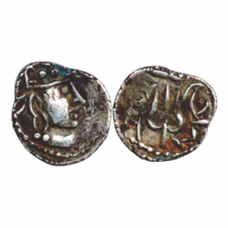 Sindh and lower Punjab, Silver 'Dramma' coinage of 'Yashaditya', (c. 600-700AD), 0.90g. Ob