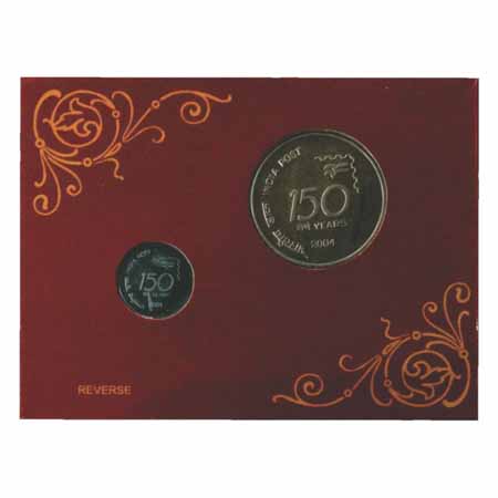 2004, India Post, UNC Set of 2 Coins, 100 Rupees and 1 Rupee, Kolkata Mint.