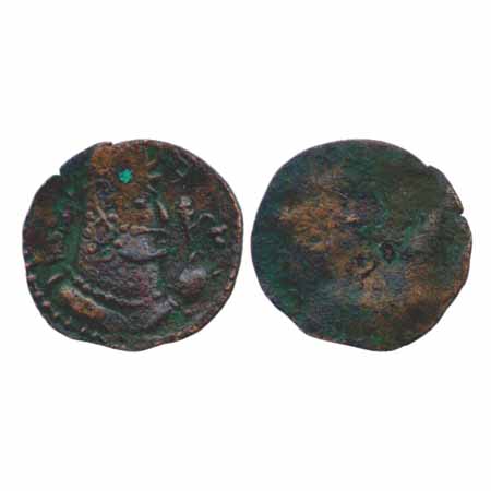 Alchon Huns (Xionites), Copper Drachm based on the coinage of King Narendraditya (c. 570-6