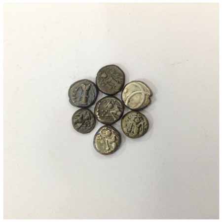 Madras Presidency, Silver (7), 6x Double Fanam, 1x Fanam. (7 Coins) Fine to Very Fine.