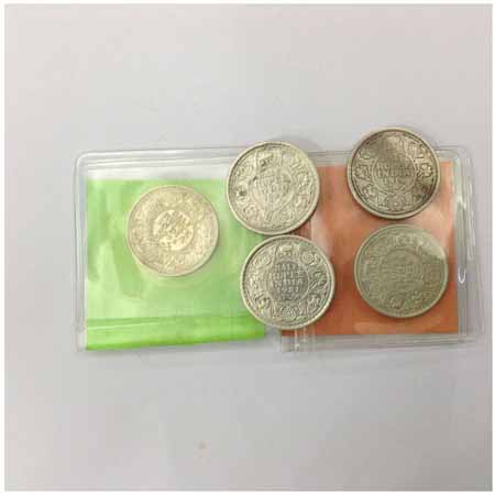 George V, Silver ½ Rupee (5), 1919 BM, 1921 CM, 1922 CM, 1928 BM and 1936 BM, (PR 343, 324