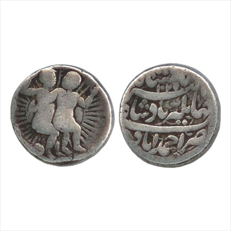 Jahangir (1605-1627 AD), Silver Zodiacal Rupee, 'Gemini' sign, Ahmedabad Mint, AH 1027, 11