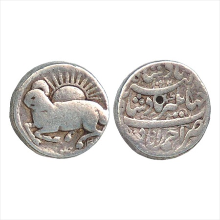 Jahangir (1605-1627 AD), Silver Zodiacal Rupee, 'Aries' sign, Ahmedabad Mint, AH 1027/RY 1