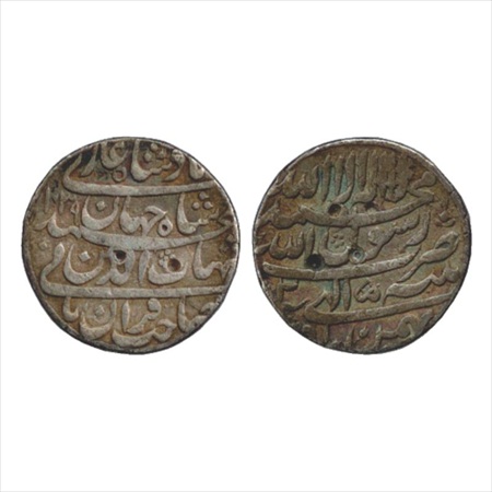 Shah Jahan (1628-1658 AD), Silver ½ Rupee, Patna Mint, AH 1039/RY 2, Bahman, (KM 213.3). V
