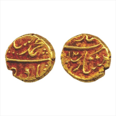 Muhammad Shah (1719-1748 AD), Gold Pagoda, 3.33g. Imityazgarh Mint, RY 12, (KM E 440.1). V