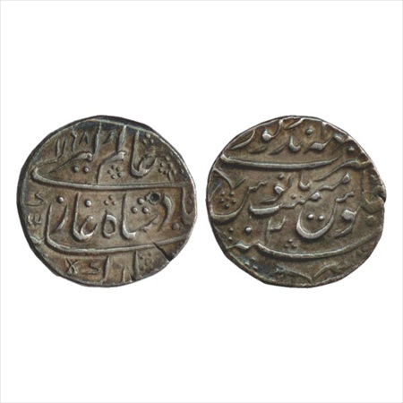Alamgir II (1754-1759 AD), Silver Rupee, Mahinderpur Mint, AH 1168/RY 2, (KM 460.33). Very