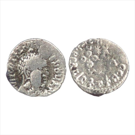Satavahanas – Vasithiputa Siri Khada Satakani (c. 140-155AD), Silver Drachm, 2.24g. Obv: p