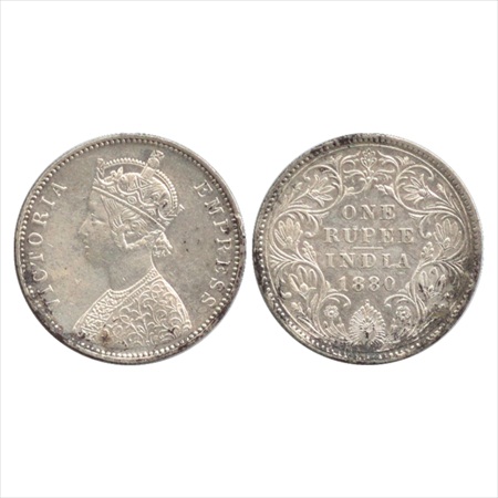 Victoria Empress, Silver Rupee, 1880, Bombay Mint, A3/IV/dot, (unlisted in Pridmore). Edge
