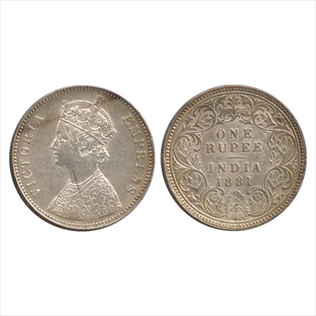 Victoria Empress, Silver Rupee, 1881, Calcutta Mint, A1/I/'C' incused, (PR 119). Extremely