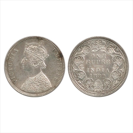 Victoria Empress, Silver Rupee, 1882, Calcutta Mint, A1/I/'C' incused, (PR 120). A UNC, Sc