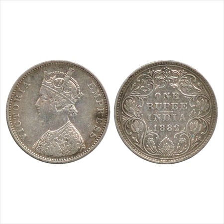 Victoria Empress, Silver Rupee, 1882, Bombay Mint, A3/IV/dot, (unlisted in Pridmore). Very