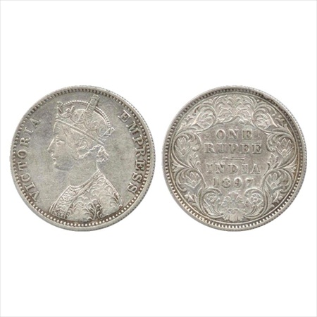 Victoria Empress, Silver Rupee, 1897, Calcutta Mint, C3/I(i)/'C' incused, (PR 136). Very F