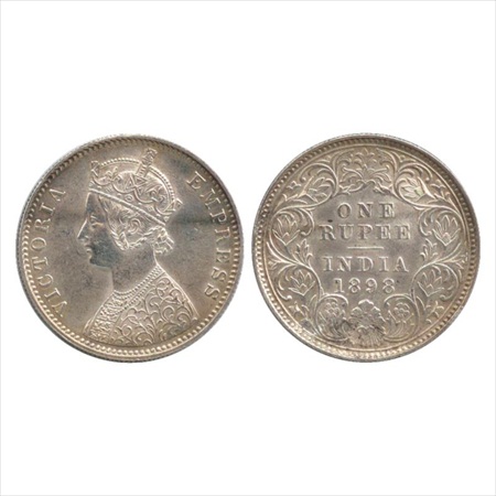 Victoria Empress, Silver Rupee, 1898, Calcutta Mint, C3/I(i)/'C' incused, (PR 137). A UNC,