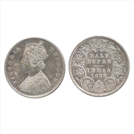 Victoria Empress, Silver ½ Rupee, 1878, Calcutta Mint, A/I/no mm, (PR 262). Contact marks 