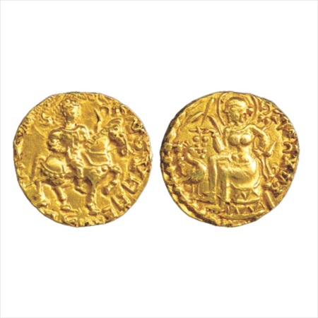 Kumara Gupta I (c. 415-455 AD), Gold Dinar, 'Horseman' type, Altekar Class II, Var. A, 8.2