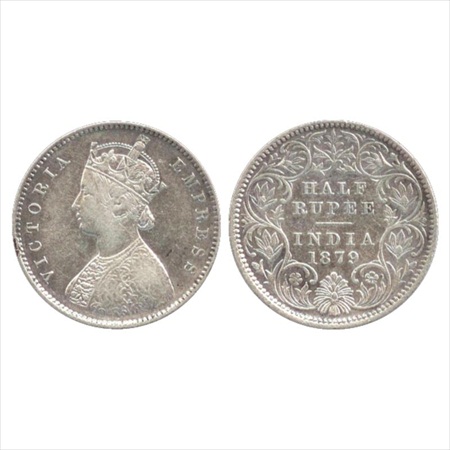 Victoria Empress, Silver ½ Rupee, 1879, Calcutta Mint, A/I/'C' incused, (PR 263). Edge kno