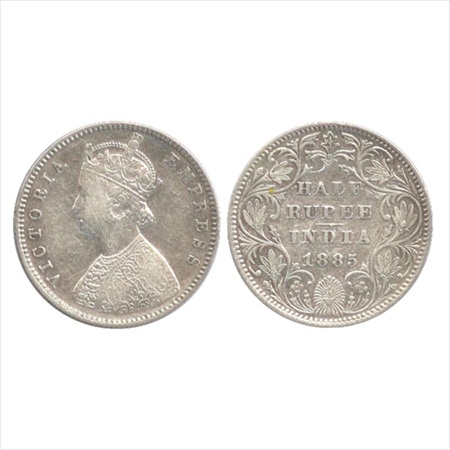 Victoria Empress, Silver ½ Rupee, 1885, Bombay Mint, A/II/'B' raised, (PR 294). Very Fine,