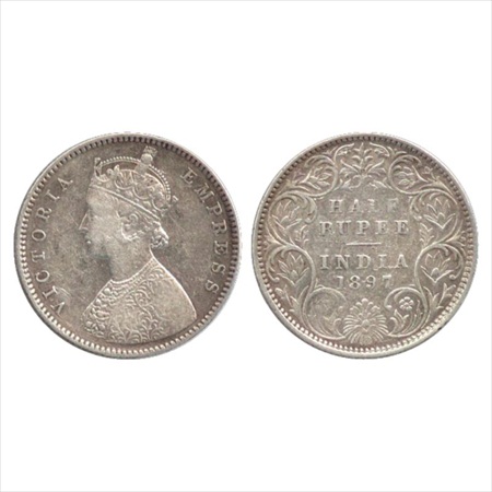 Victoria Empress, Silver ½ Rupee, 1897, Bombay Mint, A/I/'B' incused, (PR 305). Very Fine,