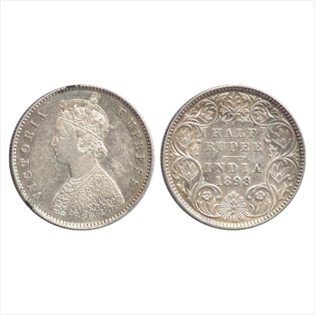 Victoria Empress, Silver ½ Rupee, 1898, Calcutta Mint, A/I/'C' incused, (PR 281). Almost E