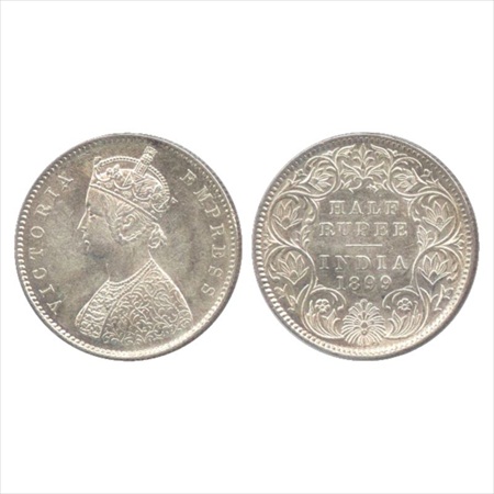Victoria Empress, Silver ½ Rupee, 1899, Calcutta Mint, A/I/'C' incused, (PR 282). A UNC.
