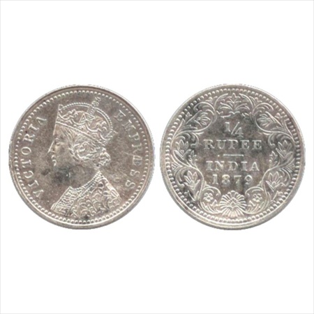 Victoria Empress, Silver ¼ Rupee, 1879, Calcutta Mint, C/II/'C' incused, (PR 384). Extreme