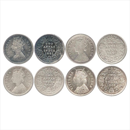 Victoria Empress, Silver 2 Annas (4), 1891, Calcutta Mint, B/II/'C' incused, (PR 506), Bom