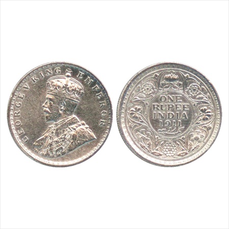 George V, Silver Rupee, 1911, Calcutta Mint, pig type, (PR 207). Very Fine+, Scarce.