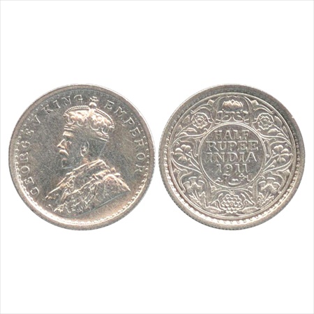 George V, Silver ½ Rupee, 1911, Calcutta Mint, no dot, pig type, (PR 318). Very Fine+, Ext