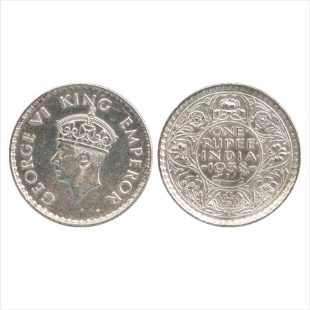 George VI, Silver Rupee, 1938, Bombay Mint, dot, (PR 234). A UNC, Rare.