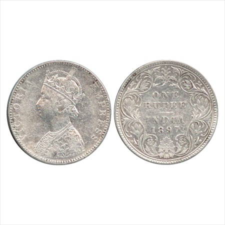 Victoria Empress, Silver Rupee, 1897, Bombay Mint, C2/I(ii)/ 'B' incused, (PR 183). Very F
