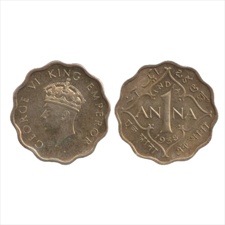George VI, Cupro-Nickel, 1 Anna, 1938, Calcutta Mint, no dot, (PR 959). UNC, Very Rare. UN