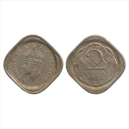 George VI, Cupro-Nickel, 2 Annas, 1939, Bombay Mint, Head type II, (PR 914). A UNC, Rare.