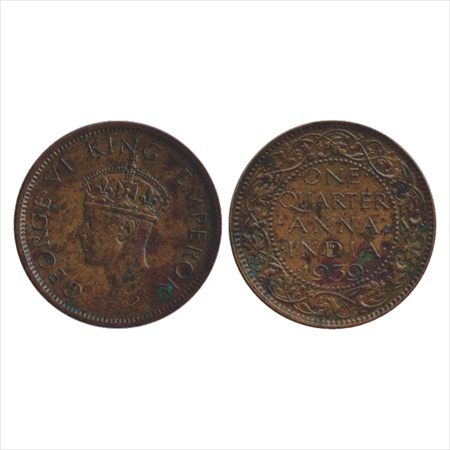 George VI, Copper ¼ Anna, 1939, Calcutta Mint, Head type II, (unlisted in Pridmore). Extre