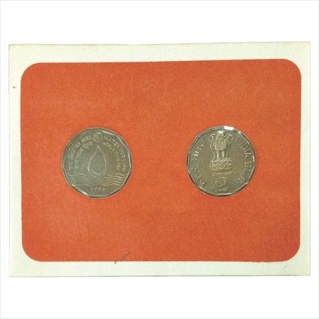 1994, Water for Life - World Food Day, special mint set of 2 coins, 2 Rupees (2 Coins), Ca