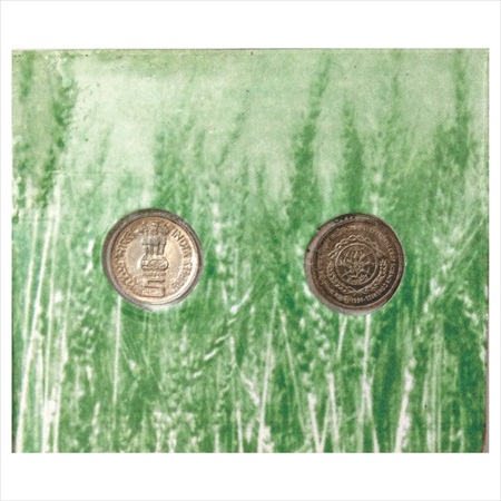 1996, 2nd International Corp Science Congress, UNC set of 2 coins, 5 Rupees (2 Coins), Bli