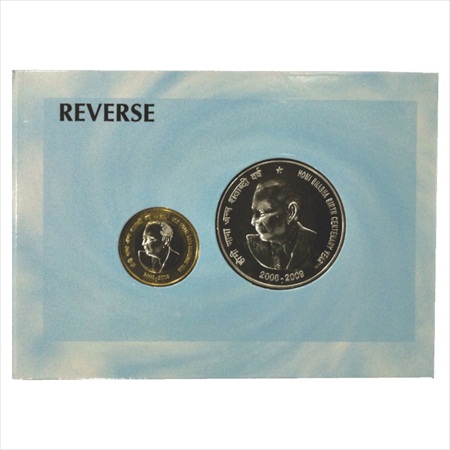 2009, Homi Bhabha Birth Centenary Year, UNC set of 2 coins, 100 Rupees and 10 Rupees, Mumb