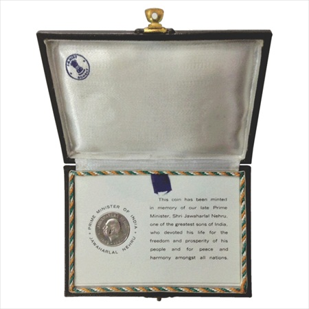1964, Jawaharlal Nehru, Special Proof set of 1 coin, 1 Rupee (English), Bombay Mint (RB 13