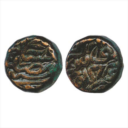 Akbar (1556-1605 AD), Copper Dam, Dar ul-Khilafat Gorakhpur Mint, (KM 28.22). Very Fine+, 