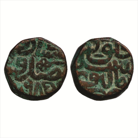 Akbar (1556-1605 AD), Copper Dam, Malpur Mint, AH 985, (KM 28.38). Very Fine+, Scarce.