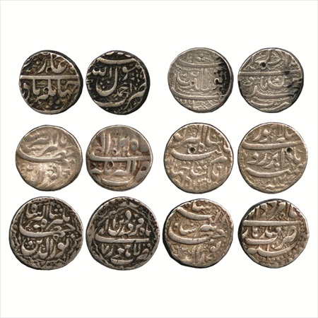 Jahangir (1605-1627 AD), Silver Rupee (6), Ahmadnagar Mint, Ahmedabad Mint 'Muzaiyan' coup