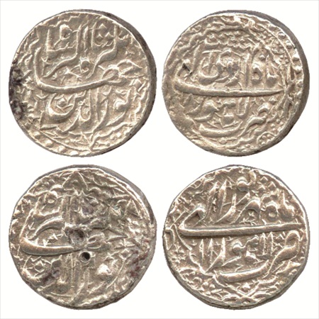 Jahangir (1605-1627 AD), Silver Rupee (2), Lahore Mint, Ardibihisht 8 and Shahrewar 11, (K